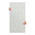 Esranın Dünyası Tink 3D Kendinden Yapışkanlı Duvar Kağıdı Yeni Nesil Akustik Keçe Panel Modern Desen 52X98 cm (Beyaz, 2 Adet 1 M²)