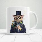 Esrarengiz Kedi Baskılı Kupa Bardak - Kedili Kupa - 1 Adet - 199 ml