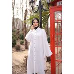 Esre Store 4503 - J-7 - Keten Uzun Tunik Beyaz
