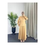 Esre Store 4517 - Krep Kumaş İkili Tesettür Takım Camel