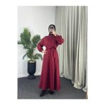 Esre Store 4559 - Scuba Kumaş Tesettür Elbise Bordo
