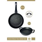 Esse Granit Döküm 28 cm Tava ve 22 cm Sahan Seti Siyah
