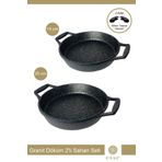 Esse Granit Döküm 2'li Sahan Tava Seti Siyah 18 Cm / 20 Cm
