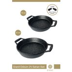 Esse Granit Döküm 2'li Sahan Tava Seti Siyah 18 Cm / 22 Cm