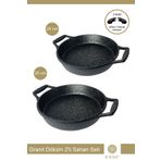 Esse Granit Döküm 2'li Sahan Tava Seti Siyah 20 Cm / 22 Cm