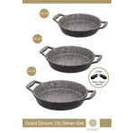 Esse Granit Döküm 3'lü Sahan Tava Seti Gri 18 Cm/20 Cm/22 Cm