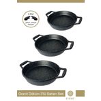 Esse Granit Döküm 3'lü Sahan Tava Seti Siyah 18 Cm/20 Cm/22 Cm