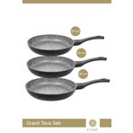 Esse Granit Döküm 3'lü Tava Seti Siyah 20 Cm/24 Cm/28 Cm