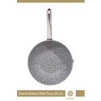 Esse Granit Döküm Wok Tava Yapışmaz Yüzey 28 Cm Gri