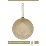 Esse Granit Döküm Wok Tava Yapışmaz Yüzey 28 Cm Krem