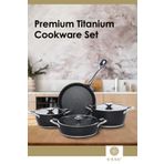 Esse Pro Titanium Tava Tencere Pişirme Seti 7 Parça Siyah E0022