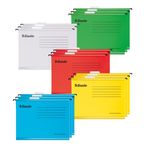 Esselte 628808 A4 askılı dosya, güçlendirilmiş kartondan, 15'li set, sağlam,%100 geri dönüştürülmüş kartondan, tabletli, ofiste, okulda, ev ofisinde dosyalar ve belgeler için, 5 renk, 628808