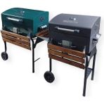 Essen Ticaret Emaye Barbekü Mangal Genişlik: 45X60 cm YÜKSEKLIK:105 cm Yeşil ve Siyah