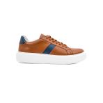 Eşsiz El Yapımı Fazer Taba-Lacivert Hakiki Deri Erkek Spor (Sneaker) Ayakkabı