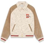 Eşsiz Le Bomber Tweed Bomber Ceket - Erkekler Için Şık ve Rahat Tasarım - XL - Ekru
