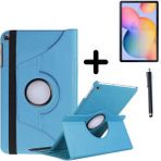 Essleene Samsung Galaxy Tab A7 Lite SM-T220 Dönebilen Tablet Kılıfı + Ekran Koruyucu + Kalem Seti - Mav - Mavi