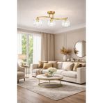 Esslight Ahenk 3 Lü Eskitme Kristal Taşlı Salon Mutfak Yatak Odası Plafonyer Avize