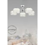 ESSLİGHT MERCAN 5 Lİ ŞEKER CAMLI PLAFONYER LED AVİZE 3 RENK IŞIK MODLU (BEYAZ SARI GÜN IŞIĞI) MODERN DEKORATİF AYDINLATMA - Krom