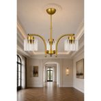 ESSLİGHT Venice 3’lü Eskitme Kristal Taşlı Salon Mutfak Yatak Odası Avizesi