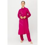 Esswaap Taş Yapıştırma Detaylı Tunik Pantolon Takım Fuşya - Pembe - 44