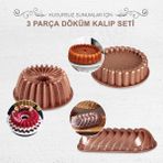 Esta Slice Döküm Granit Kek Kalıbı Seti - Rose Gold