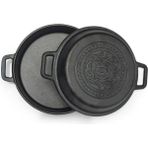 Estaş Demir Döküm Kaplamasız Tava / Çap 20 2li Sahan Seti Tava+Kapak %100 YERLİ ÜRETİM - Siyah - 20 cm