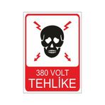 Este Uyarı Levhaları 380 Volt Tehlike 25x35 cm Uyarı Levhası