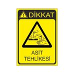 Este Uyarı Levhaları Asit Tehlikesi 25x35 cm Uyarı Levhası