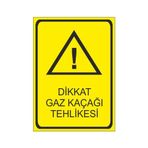 Este Uyarı Levhaları Dikkat Gaz Kaçağı Tehlikesi 25x35 cm Uyarı Levhası