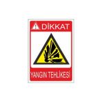 Este Uyarı Levhaları Dikkat Yangın Tehlikesi 25x35 cm Uyarı Levhası