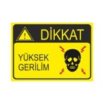Este Uyarı Levhaları Yüksek Gerilim 25x35 cm Uyarı Levhası