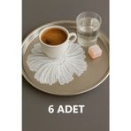 Esteks Dantel Ve Tekstil Aksesuarları Artemis Model Dekoratif Güpür Dantel Kahve Kokteyl Sunum Peçetesi