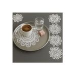 Esteks Dantel Ve Tekstil Aksesuarları Güneş Model Dekoratif Güpür Dantel Kahve Kokteyl Sunum Peçetesi