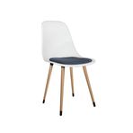Estelia Abant Beyaz Antrasit Minderli 1 Adet Ahşap Ayaklı Sandalye