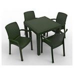 Estelia Efes 4lü Set(4 Sandalye + 1masa (camsiz) Yeşil