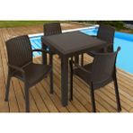 Estelia Netaks Efes 4'lü Set (4 Sandalye+1 Masa) Camsız Ekonomik Ürün Bahçe, Balkon - Kahverengi