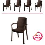 Estelia Netaks Efes (Rattan) Sandalye Ekonomik Ürün 4'lü Takım