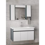 Estella 100 cm Mdf-Aynalı Seramik Lavabolu Banyo Dolabı Takımı Seti**hazır Kurulu