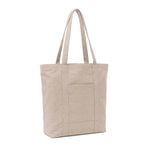 Estetik Kanvas Tote Bag - Büyük Boy Koton Bez Çanta - Minimalist Günlük Omuz Çantası - Krem