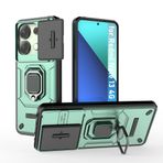 ESTH® Xiaomi Redmi Note 13 4G için kılıf Slide Camera Cover [kamera koruması] [halka standı] [manyetik araç tutucu ile uyumlu kılıf] darbeye dayanıklı cep telefonu kılıfı, yeşil