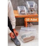 ESTİ 10 Adet - Ayakkabı Kutusu Şeffaf Ayakkabı Saklama Kutusu Kadın Ve Erkek