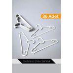 Esti 36 Adet - Elbise, Fular, Gömlek, Tişört Askısı Kırılmaz Askı - Beyaz