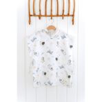 Esti Baby Kapşonlu Müslin Panço %100 Pamuk Bebek / Çocuk Plaj Havlusu / Bornozu Mini Animals