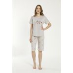 Estiva 22069 Kadın Viskon Kısa Kollu Kaprili Pijama Takımı