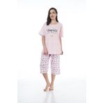 Estiva 22071 Kadın Viskon Kısa Kollu Kaprili Pijama Takım