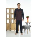 Estiva 24272 Erkek Düğmeli Uzun Kollu Yazlık Penye Pijama Takımı