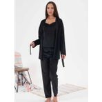 Estiva 24397 Bayan Kadife 3Lü Pijama Takım