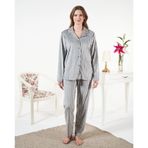 Estiva 25360 Gömlek Yaka Çizgili Kadife Pijama Takımı