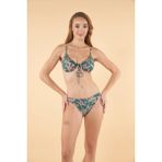 Estiva Desenli Büzgülü Balenli Bikini Takımı - Yeşil - 42
