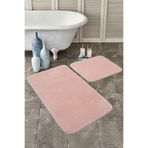Estiva Home 2'li Pembe Banyo Paspas Takımı Peluş Kaymaz Taban Yıkanabilir 80x120 + 80x50